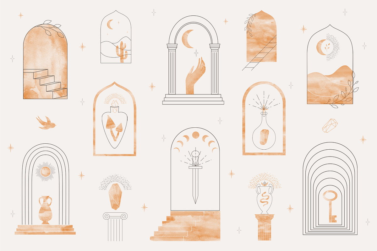 Mystical Stamp Brushes for Procreate, a Brush Add-On by NinaFedorova (Photo 2 of 7)