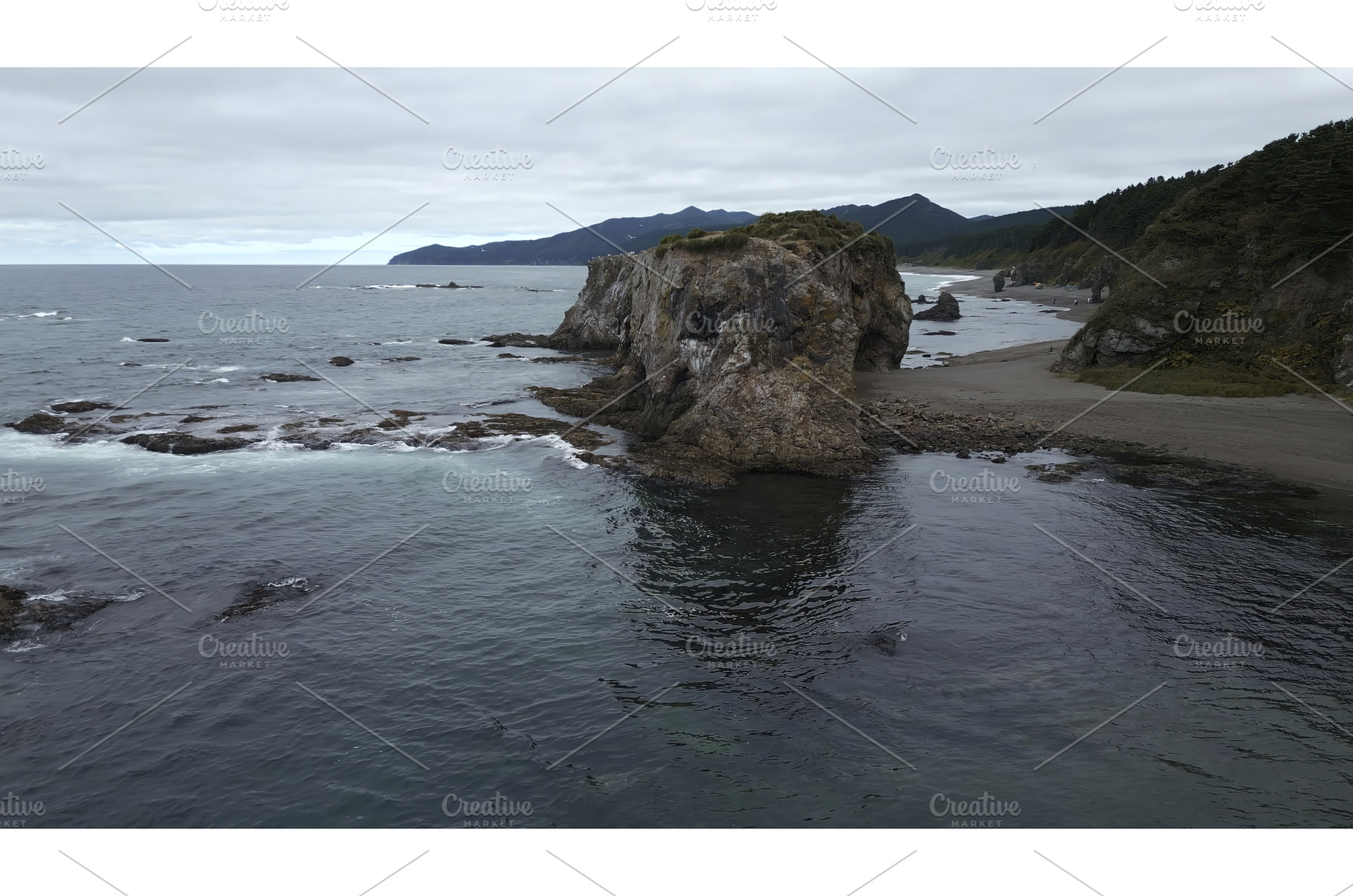 Top view of cinematic cliffs of sea, a Nature Photo by Media Whale Stock