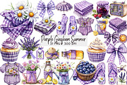 Purple Gingham Summer Clipart, an Illustration by DreamArtGraphic (Thumbnail 1 of 4)