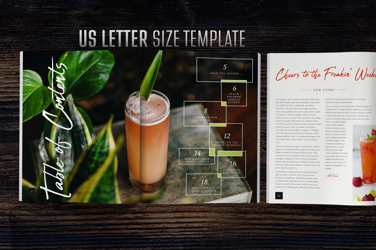 Cocktails | Recipe Book Template, a Magazine Template by Harrell Design Studio (Photo 2 of 7)