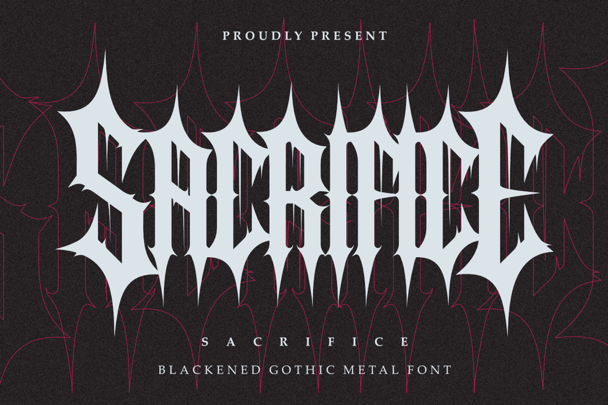 Sacrifice - Gothic Metal Font, a Symbol Font by Masyafi Studio (Photo 1 of 9)