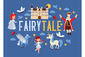 Fairy Tale Vector Cartoon Kingdom