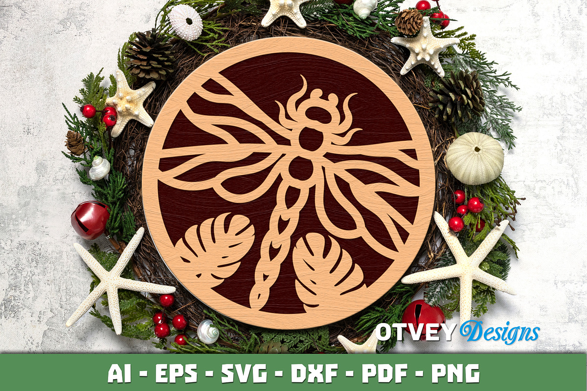 Dragon Fly Ornament wall Decor, an Object Graphic by OTVEY DESIGN (Photo 3 of 13)