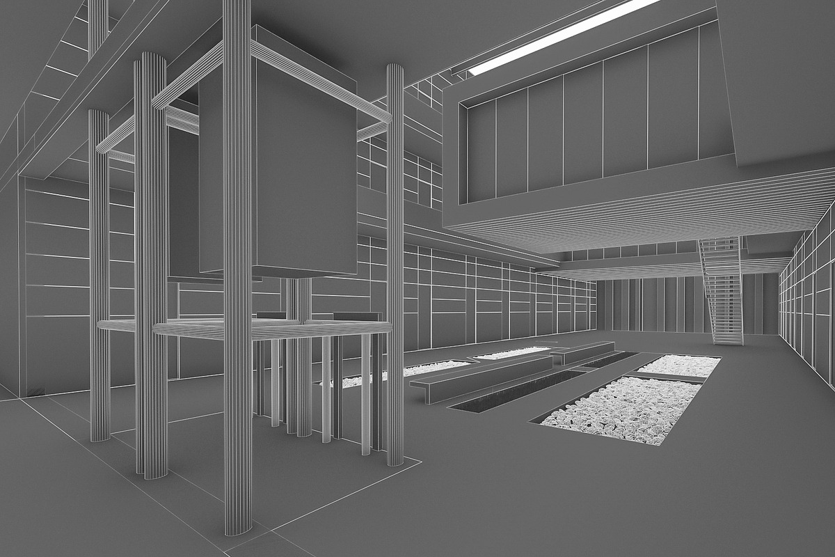 Hall Interior, an Architecture 3D Model by 3DNUTS