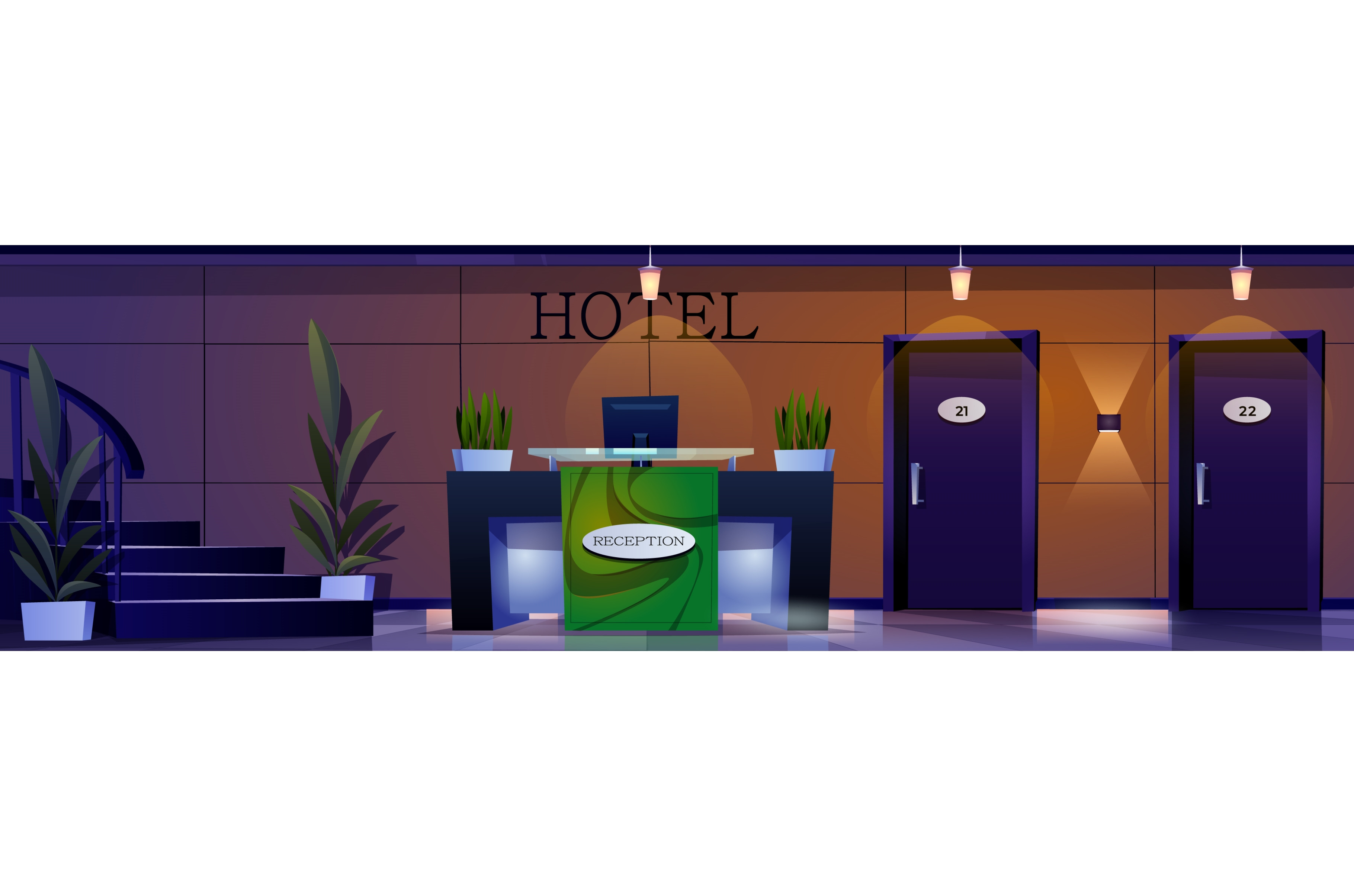 Hotel reception desk and lobby, an Object Illustration by art PVP - market