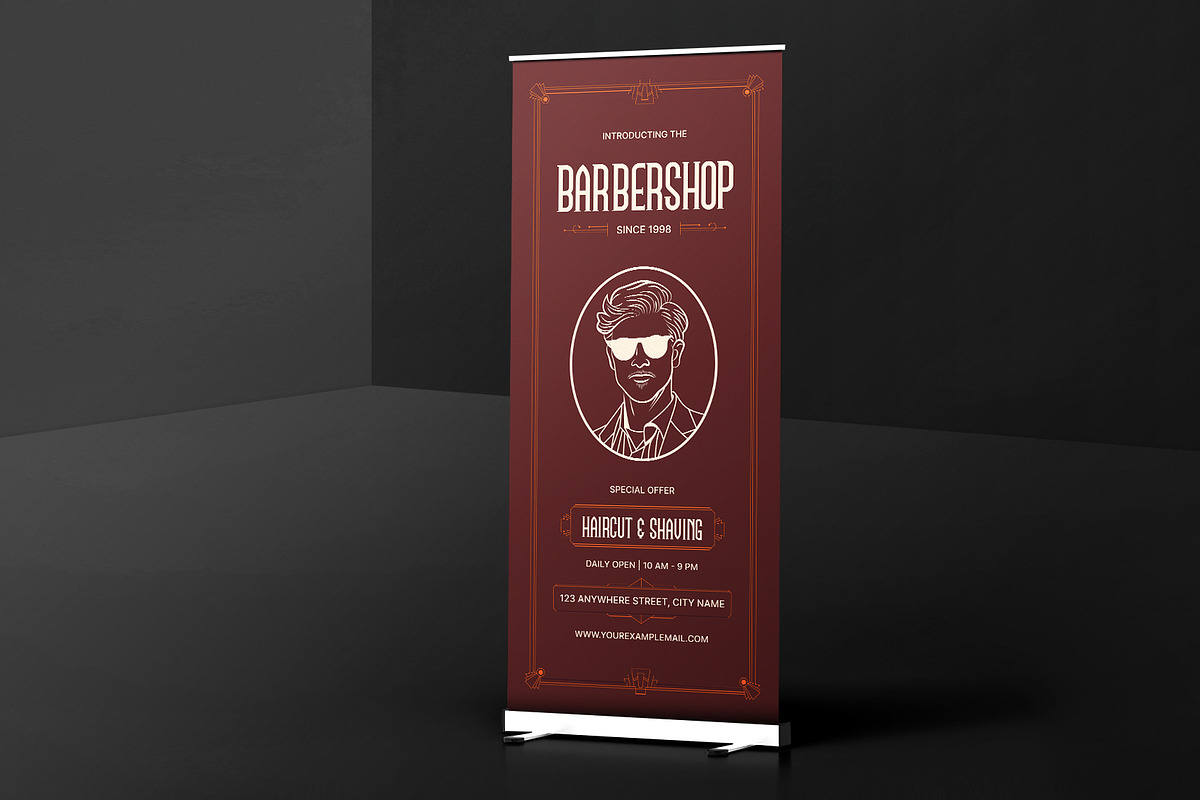 Brown Vintage Barbershop Banner preview 2