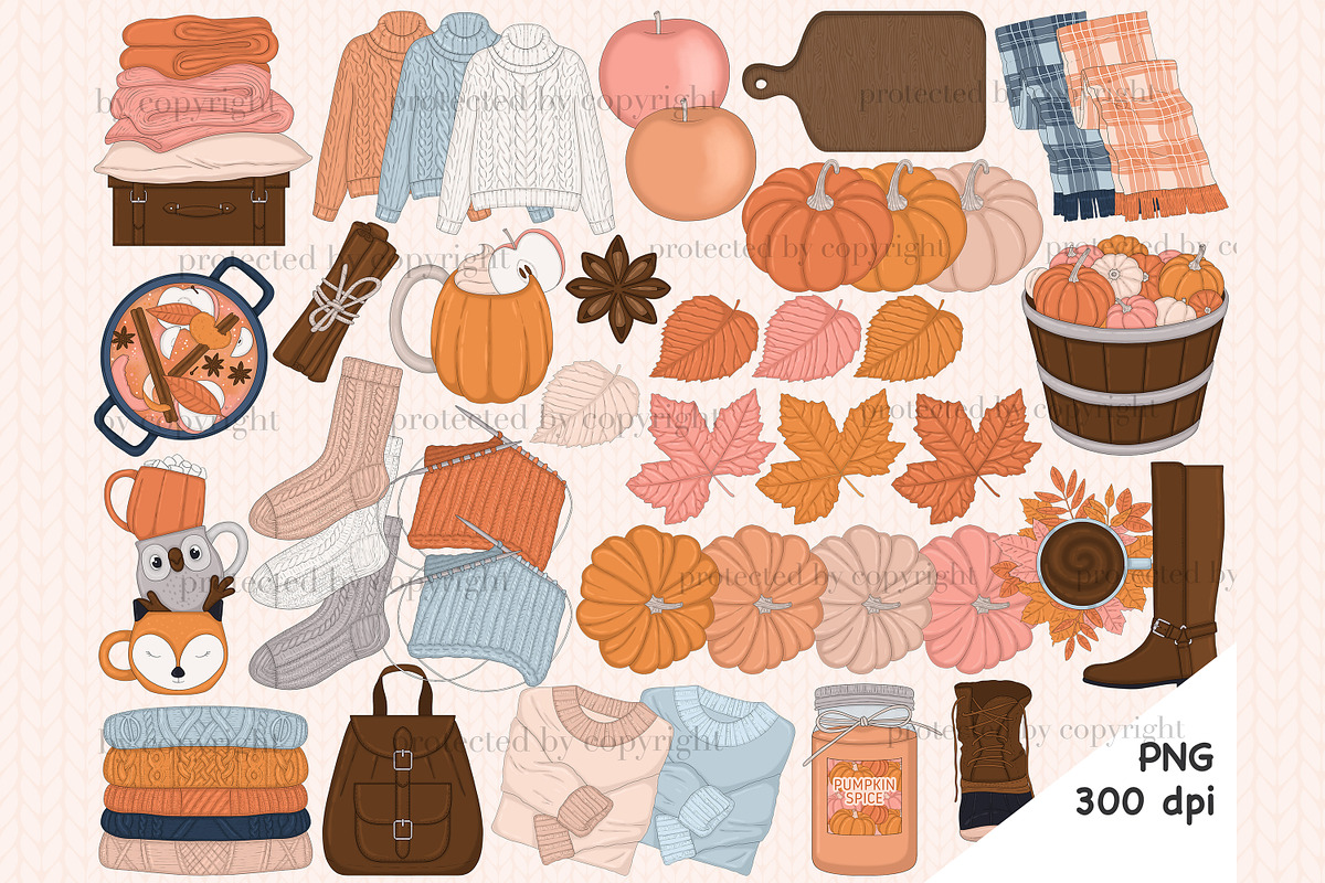 Sweater Weather Clipart, an Illustration by GlamArtZhanna (Photo 2 of 4)