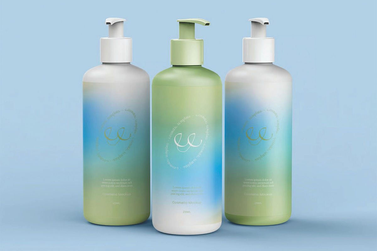 Three Dispenser Bottle Mockup, an Advertising Mockup by skybluecreative (Photo 3 of 3)