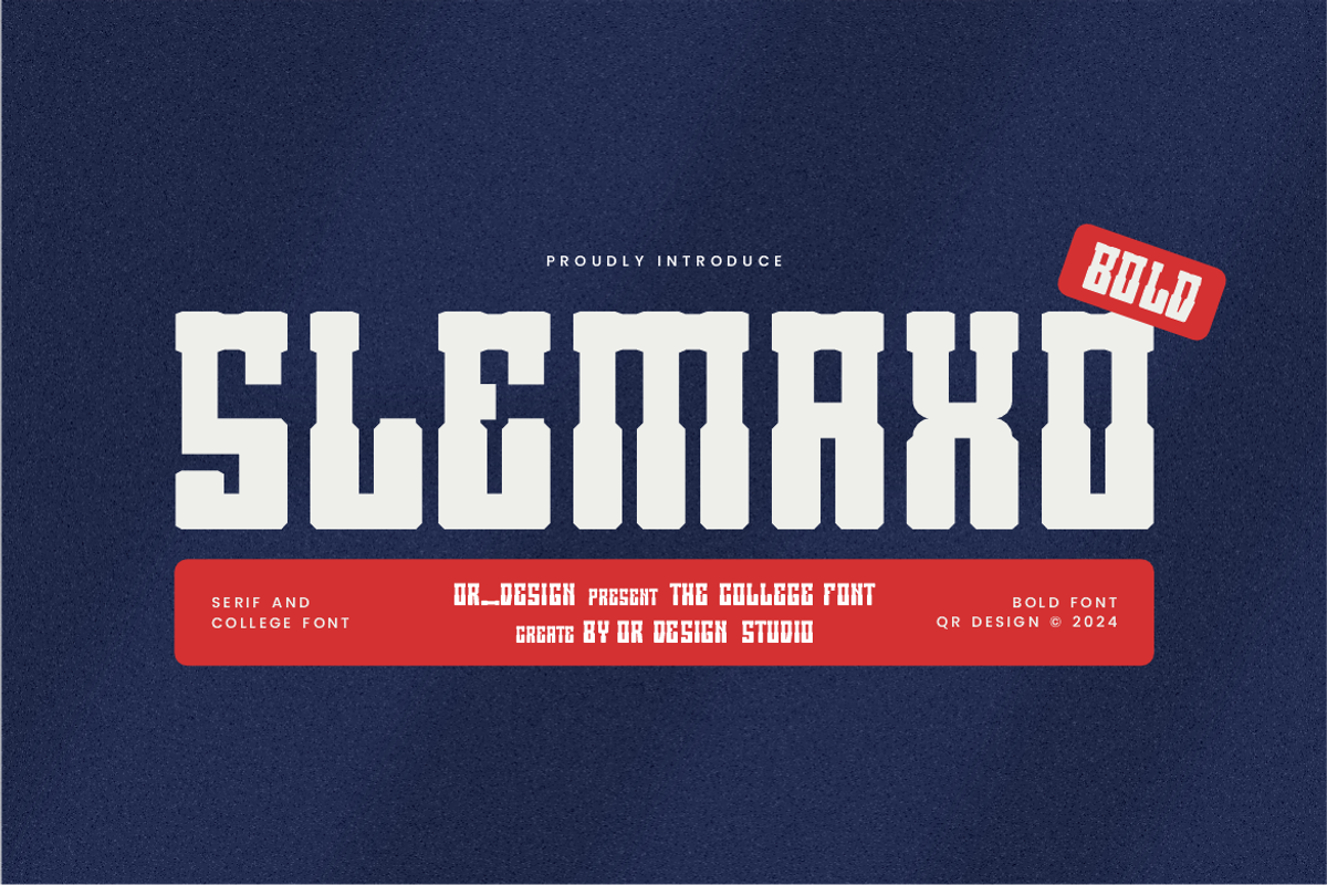 Slemaxo - Baseball & College Font, a Slab Serif Font by QR Design Studio (Photo 1 of 7)