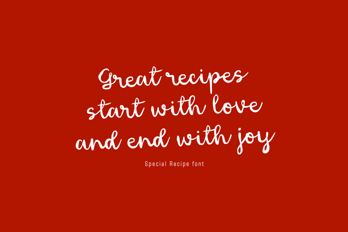 Special Recipe - Handwriting Font, a Script Font by Sronstudio (Photo 2 of 12)