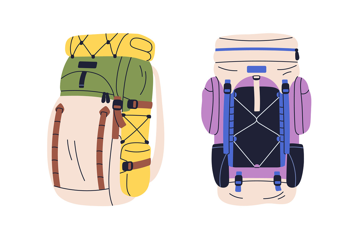 Travel backpacks, hiking bags set, an Object Illustration by Good Studio (Photo 3 of 5)