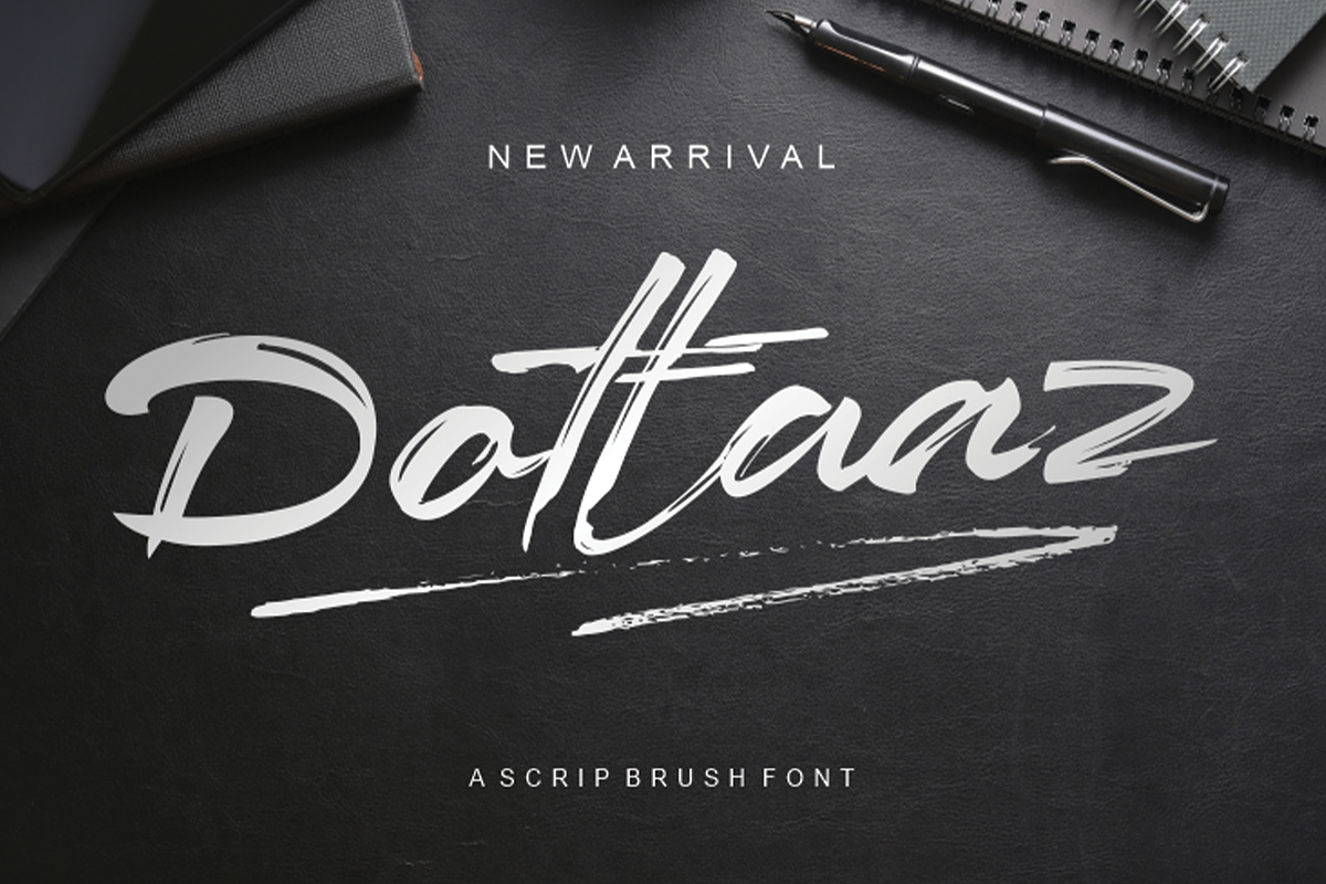 Dottaaz Brush Font, a Script Font by Joko Setiono (Photo 1 of 7)