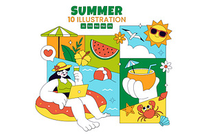 10 Summer Vacation Illustration, a Person Illustration by denayunebgt