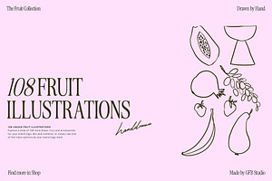 Hand Drawn Fruit Illustration Set