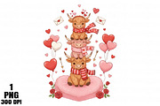 Valentine Highland Cow Stack PNG, an Illustration by Daily.Designs (Thumbnail 1 of 5)