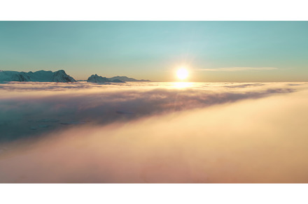 Aerial colorful sunrise over morning, a Nature Photo by Mozgova