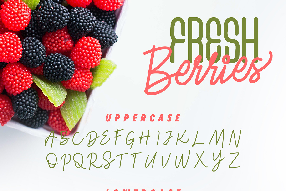 Fresh Berries - Script & Sans Font preview 8