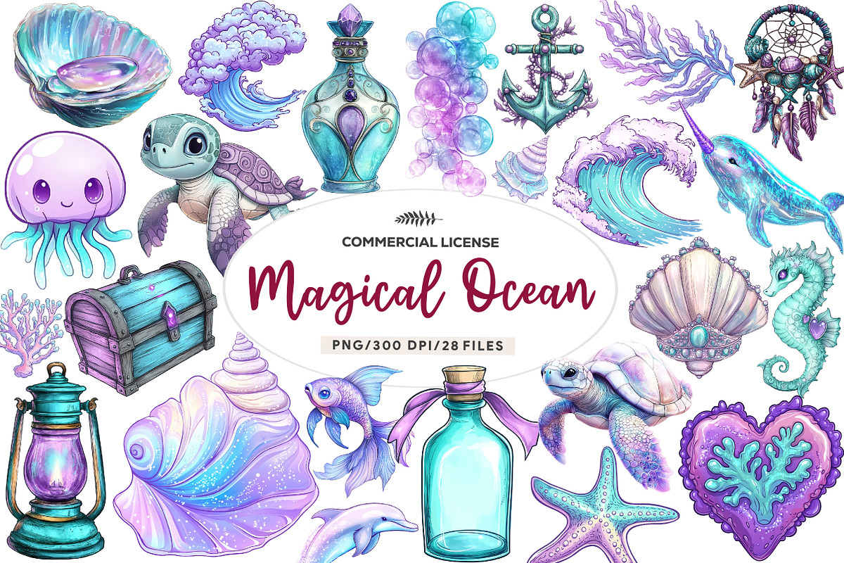 The Magical Ocean Sublimation Bundle, an Illustration by CreationArt (Photo 1 of 5)