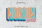 Nordin Extrude Font Family, a Sans Serif Font by Craft Supply Co. (Thumbnail 1 of 9)