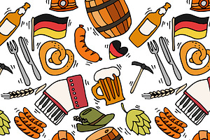 Germany travel pattern, a Pattern Graphic by Netkoff
