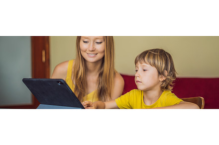 A boy studying online at home using, a School & Education Photo by Elizaveta Galitskaya