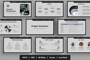 Project Summary PowerPoint, a Presentation Template by BumbleGraph Studio