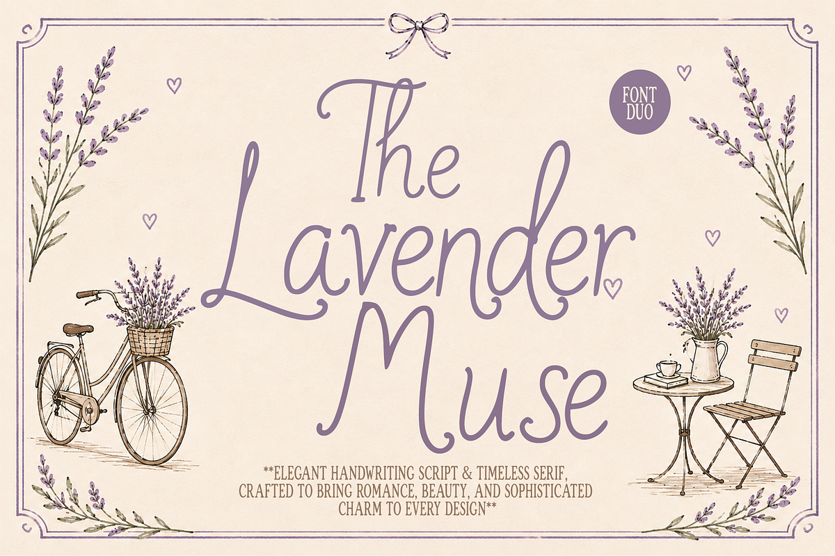 The Lavender Muse Font Duo, a Script Font by cocodesign (Photo 1 of 6)