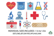 Medical Embroidery Design Bundle, an Illustration by Craft Nest (Thumbnail 1 of 6)