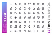Future Line Icons Set, an Outline Icon by Voysla's Shop (Thumbnail 2 of 4)
