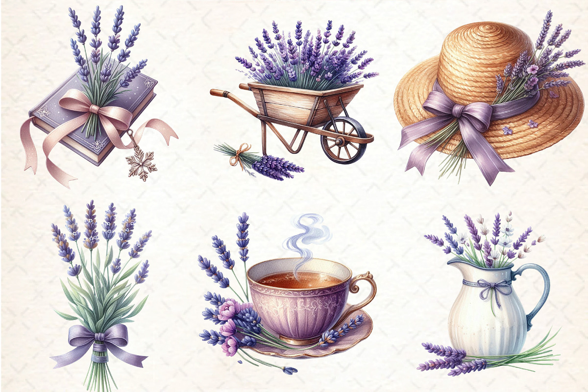 Countryside Lavender Clipart, an Illustration by DreamCafeArt (Photo 4 of 7)