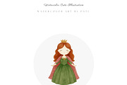 Watercolor Little Princess Clipart, an Illustration by Pati Paints (Thumbnail 6 of 12)