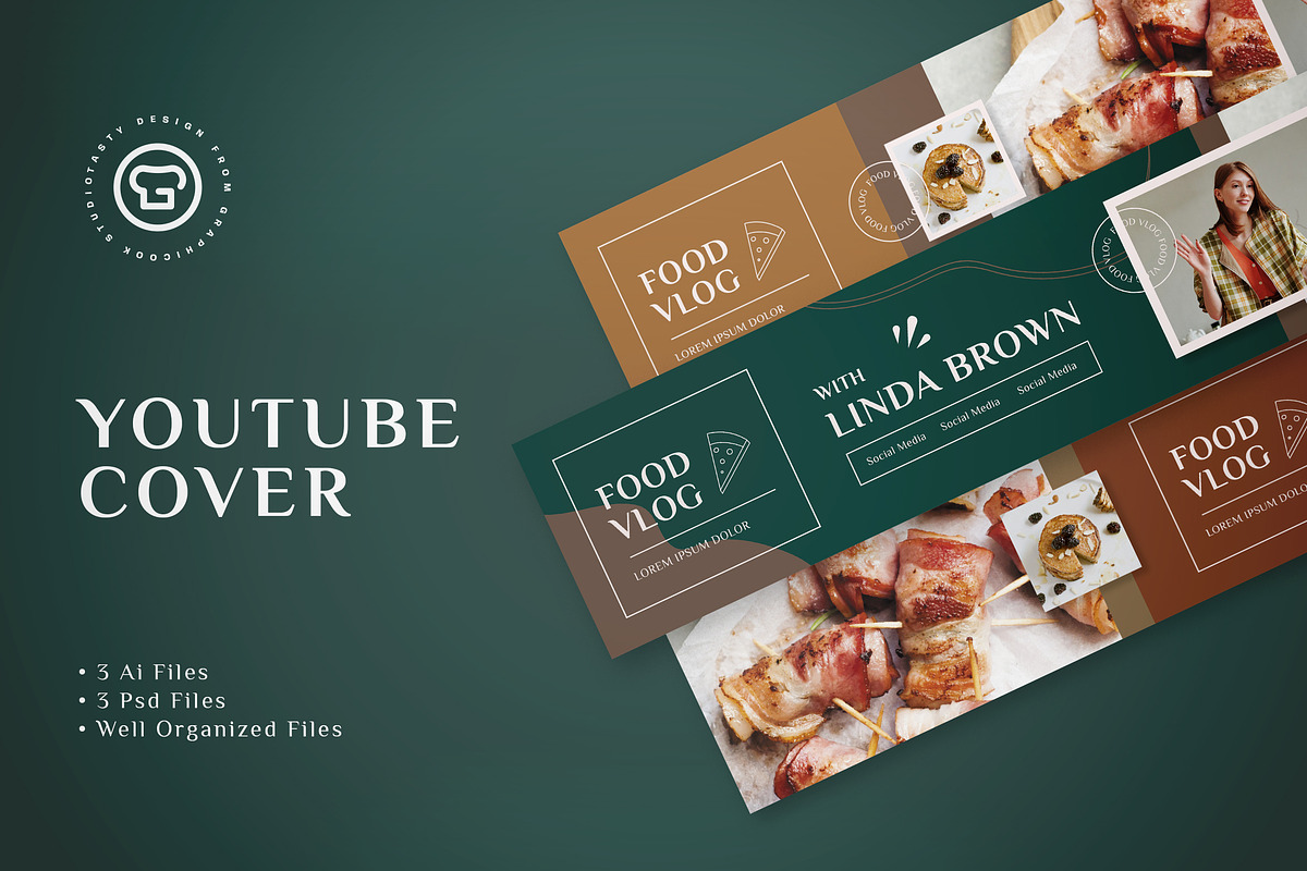 Youtube Cover Food Vlogger, a Social Media Template by graphicook (Photo 1 of 3)