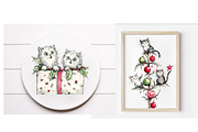 Whimsical Christmas Cats, an Illustration by Designworld (Thumbnail 4 of 6)