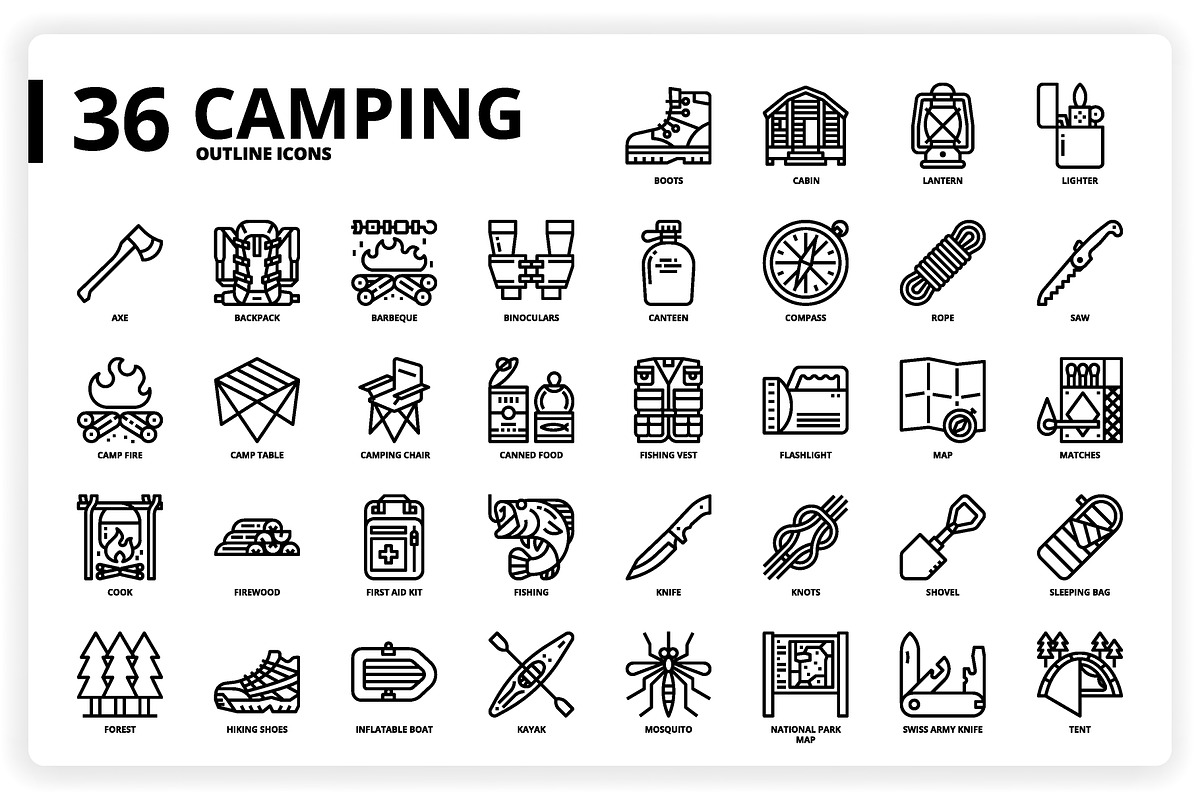 3,600 Icons x3 Styles, an Outline Icon by monkik (Photo 58 of 299)