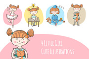 Cute Little Girl Illustrations, an Education Illustration by Trapezoid (Thumbnail 1 of 3)