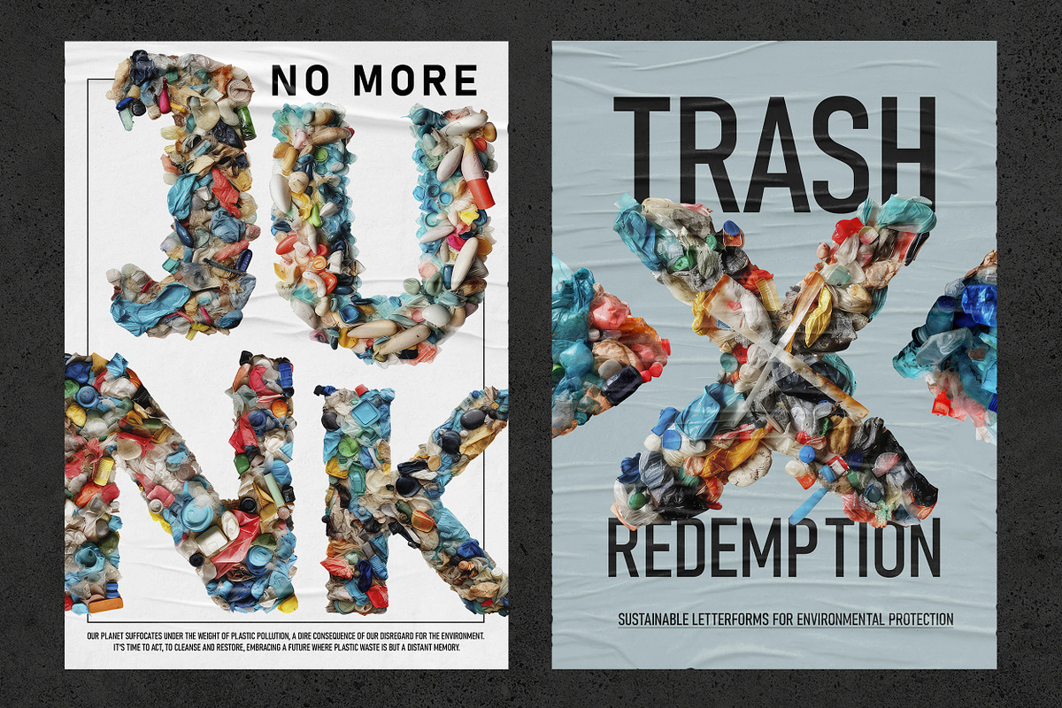 Plastic garbage letters. Trash ABC, an Object Graphic by AnMark (Photo 2 of 8)