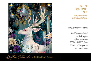 Enchanted Crystal Animals Postcards