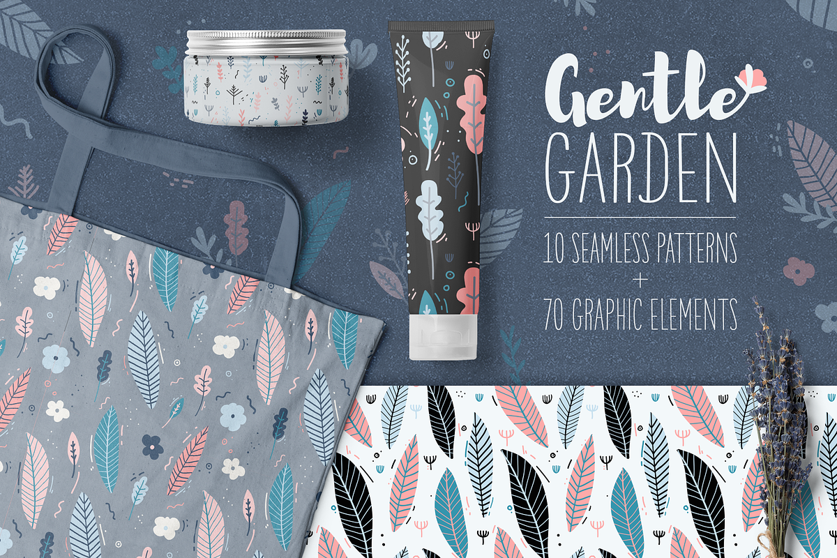 Gentle Garden Patterns & Elements, a Pattern Graphic by Uniyok (Photo 1 of 7)