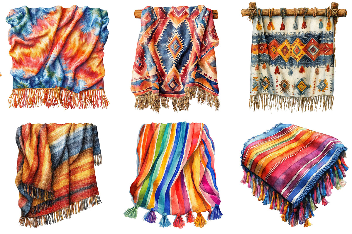 Boho Style Tapestry & Blanket Bundle, an Illustration by Pixels.Craft (Photo 3 of 10)