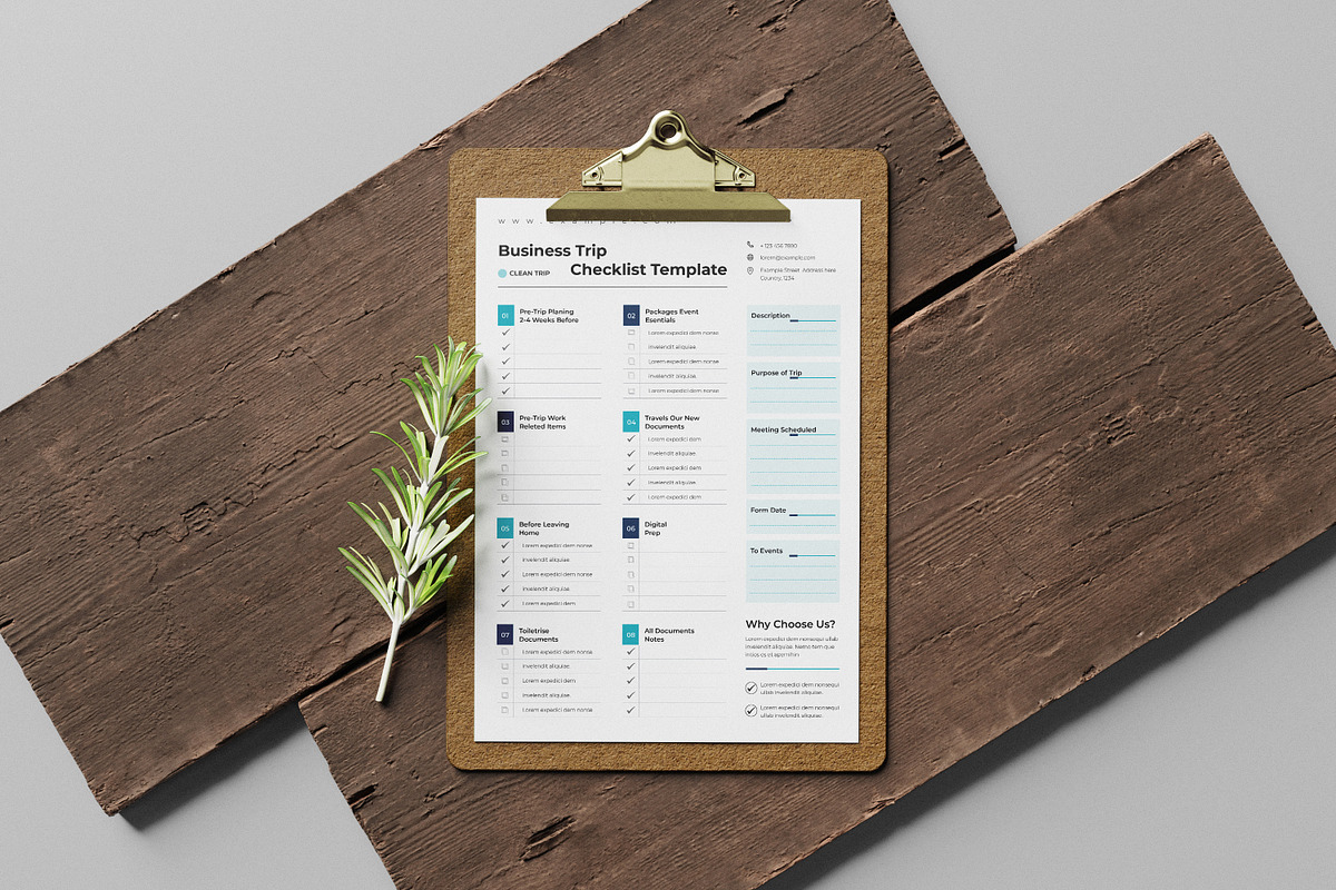 Business Trip Checklist Template, a Stationery Template by Creative-Work (Photo 2 of 4)