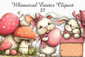 Whimsical Easter Clipart Png, an Illustration by Craft Nest