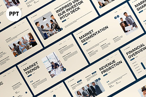 Cream Blue Investor Pitch Deck PPT, a Presentation Template by graphicook