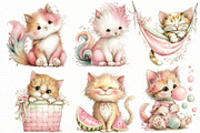 Whimsical Summer cat clipart, an Illustration by Designworld (Thumbnail 2 of 8)