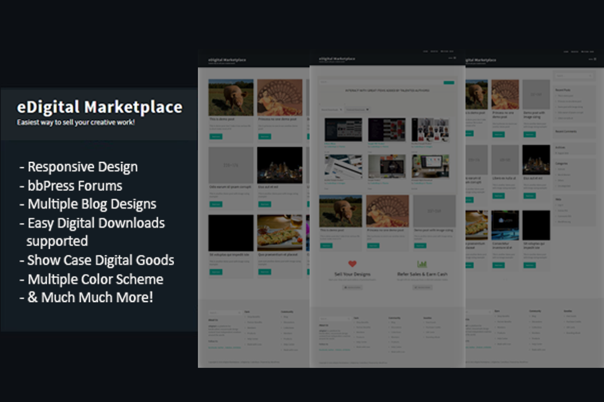 eDigital - WordPress Marketplace, a WordPress Template by CoderBoys