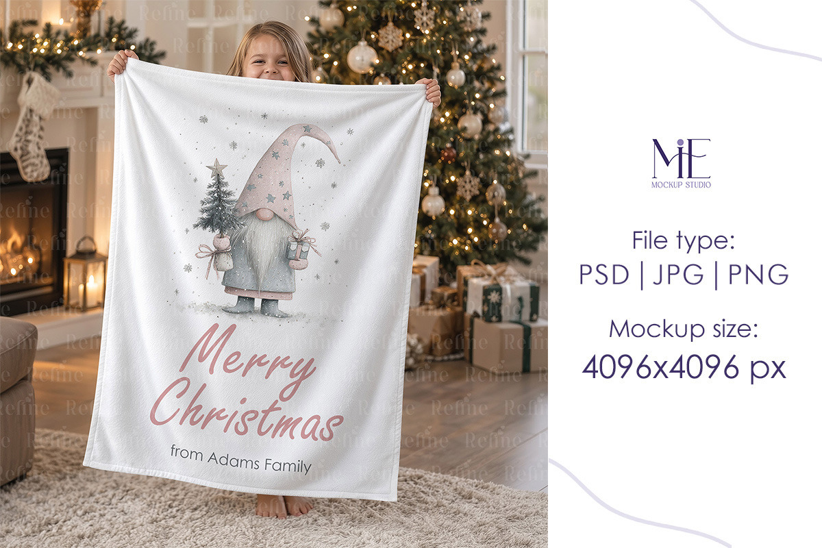 Christmas Blanket Mockup Fleece, a Merchandise Mockup by Mie Mockup Studio (Photo 5 of 5)