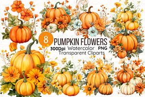 Pumpkin Clipart Watercolor Pumpkin