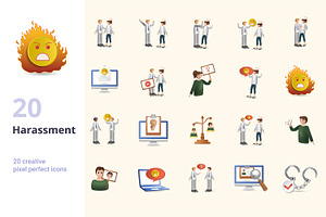 Harassment 3D Icons Set Bundle, an Object Graphic by Aimagenarium@gmail.com