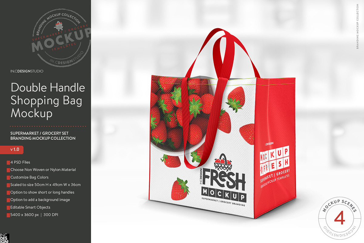 Double Handle Eco Shopping Bag Brand, a Product Mockup by INCDesign (Photo 1 of 10)