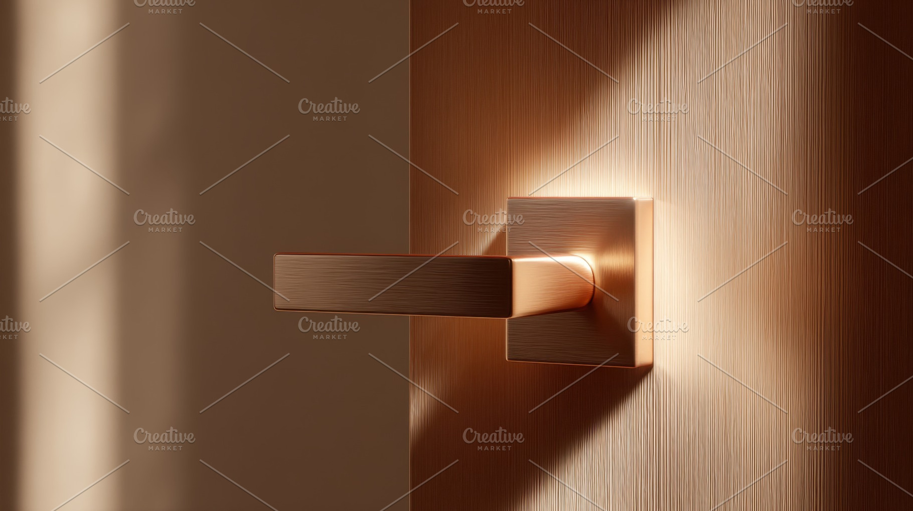 Door handle catches warm light, a Photo by Beautiful things