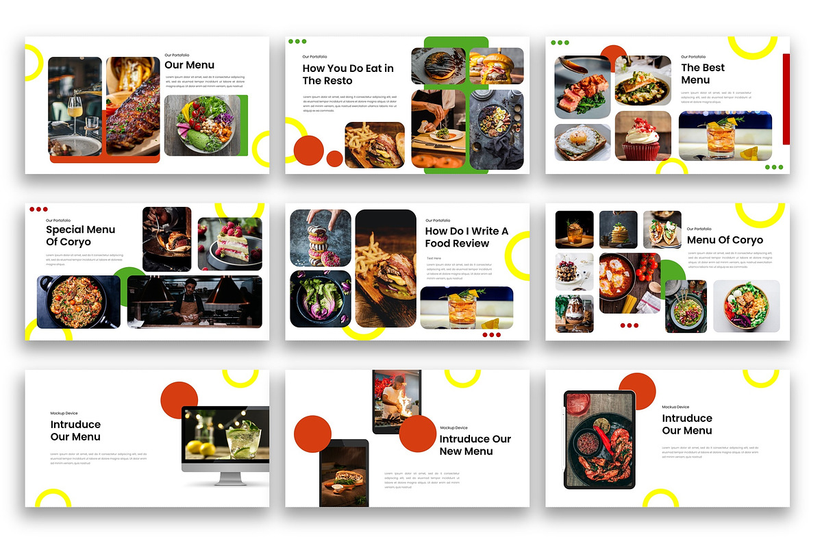 Coryo – Food Google Slide Template, a Presentation Template by kreatifreya (Photo 4 of 5)